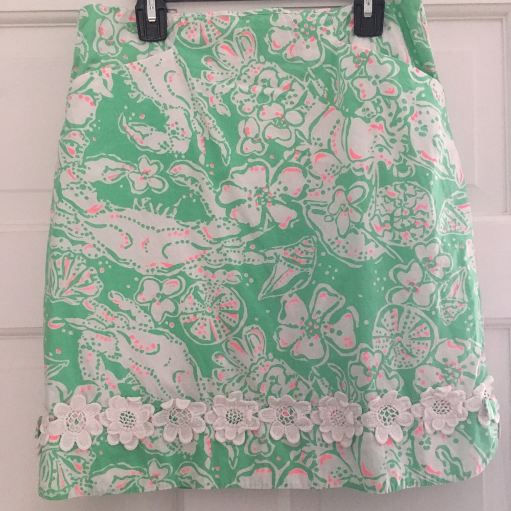 Lilly Pulitzer Green and Pink Skirt
